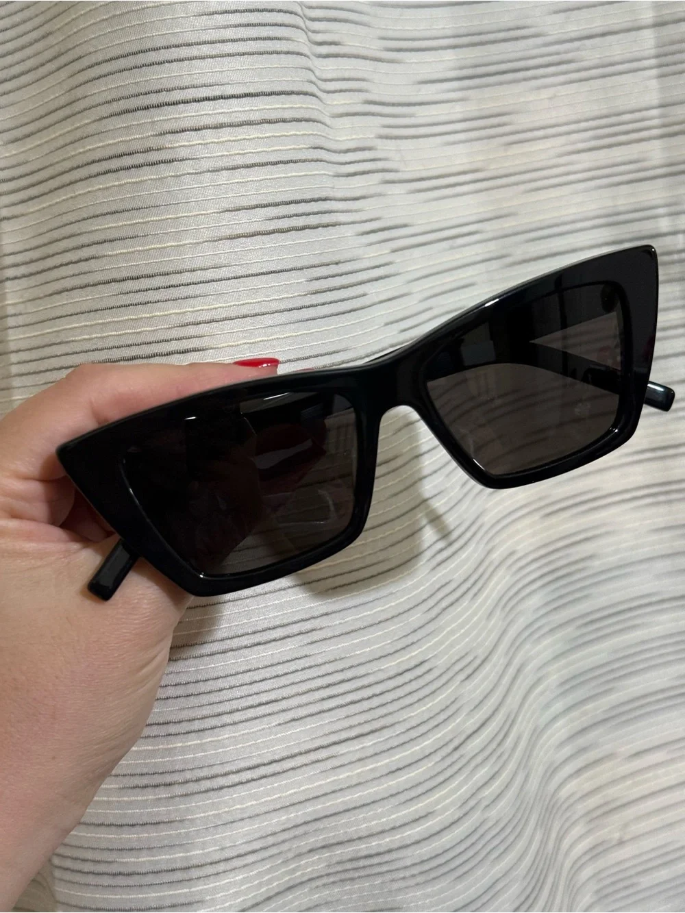 Saint Laurent Glossy Black Cat-Eye Sunglasses